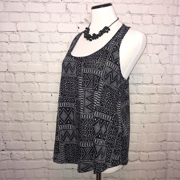 H&M Racerback Tank with Black and White Design - Picture 2 of 8